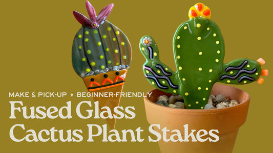 Fused Glass Cactus Plant Stake - September 2nd